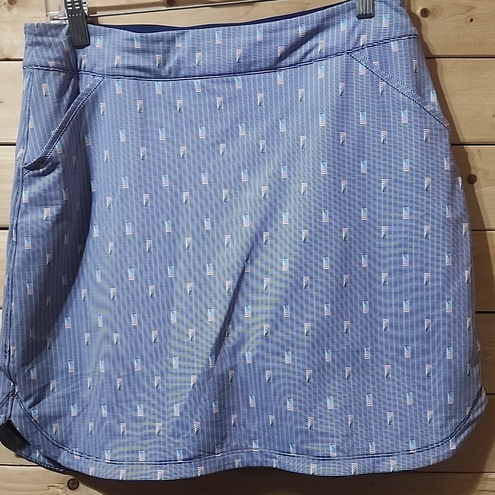 Peter Millar Women's Performance Alice Petal Hem Dominoes Golf Skort Large